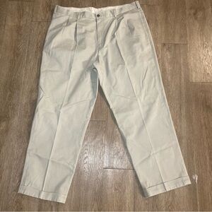 Brooks Brothers Advantage Chino Elliot Beige Pleated Cuffed Men’s Pants 40x30